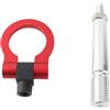 Aramox Gancio di traino a vite, gancio di traino per paraurti anteriore per auto stile JDM Anello di traino a vite su pista adatto per FX35 / FX45 / FX50 QX7(Rosso)