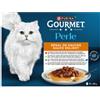 Gourmet Perle Delizie in salsa con manzo, pollo, tonno e salmone cibo umido per gatti (85 g) 1 scatola (12 x 85 g)
