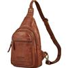 STILORD Torino Zaino Monospalla Uomo Pelle Crossbody Bag - Borsa da Uomo in Pelle Vera a Tracolla per tablet 8,3 Pollici - Marsupio Antifurto per Viaggio e quotidiano Colore:nero