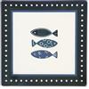 Excelsa Ocean Set 6 Piatti Quadrati in Ceramica, 18x18 cm, Decorazione Pesci Blu