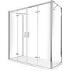 LANERI BOX DOCCIA A 3 LATI COMPOSTO DA 2 PARETI FISSE + 1 PORTA CON APERTURA TOTALE A LIBRO H 190, VETRO 6 MM (2 X FISSE 67,5-70 + PORTA 108,5-112)
