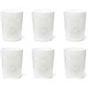 Excelsa Color Tumbler Set 6 Bicchieri in Vetro Decorati, Multicolore, Decoro in Rilievo, 350 ml, 8x10cm (Bianco)