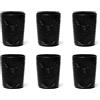 Excelsa Color Tumbler Set 6 Bicchieri in Vetro Decorati, Multicolore, Decoro in Rilievo, 350 ml, 8x10cm (Nero)