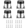 HAOCHEN 4 piedini per mobili regolabili, gambe da tavolo regolabili in altezza in metallo, gambe per mobili da cucina, gambe per mobili, armadietti, tavolo in acciaio inox, con viti, 50 x 50 mm