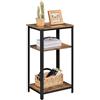 Yaheetech Tavolino da Caffè Vintage Stile Industriale Tavolino Lato a 3 Ripiani Comodino Porta Telefono in Legno e Metallo Tavolino d'Appoggio per Salotto Ingresso Ufficio