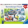 Ravensburger Puzzle 3x49, per Bambini a Partire da 5 Anni, 18x18 cm, Polizia