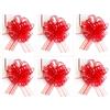 CaPiSo Grande fiocco in organza, 16 - 18 cm, L Pull Bow, nastro decorativo, nastro regalo, colore rosso, 6 pezzi