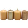 Dekohelden24 Candele dell'Avvento, candele a pilastro e corona dell'Avvento, candele da tavolo e blocco, candela da tavola in bronzo, beige e cappuccino, 4 pezzi