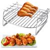 Akozon Griglia per Friggitrice Ad Aria Spiedini Teglia da Forno per Impilabile Airfryer 3.8l Friggitrice Ad Aria di Ricambio Griglia per Barbecue a Doppio Strato