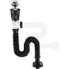 Hibbent Kit di Scarico per Lavabo, Set di Scarico per Lavabo da Bagno, Tappo Pop Up Universale Click Clack con Tubo di Scarico Flessibile, Impermeabile agli Odori e Anti-Fughe -Cromo