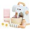 Le Toy Van - TV285 - Gioco educativo impastatrice in legno, 2 anni, mixer con 8 accessori, gioco Montessori, giocattolo ecologico, include 1 mattarello, 1 ciotola, uova, farina, latte, zuccherro