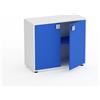 GIODIARREDA Mobile Scuola Kubò Bianco 2 Ante H 75 cm. Azzurro - Conforme CAM