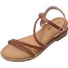JOMIX Sandali Donna Estive Zeppa Eleganti Comodi in Eco-Pelle Cuoio Mare Spiaggia SD8267-1 (Nero, 38)