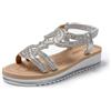 JOMIX Sandali Donna Estive Eleganti Sandali Donna Tacco Bassi Comodi Morbidi SD9026 Oro 37