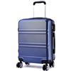 KONO Valigia Grande ABS Leggero e Rigido con 4 Ruote 360°, Lucchetto TSA, Trolley da Stiva 23kg Capiente(28", Nero)