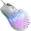 GLORIOUS Model O Eternal - Mouse da gaming RGB ultraleggero - Cablato - 55 g - Illuminazione RGB personalizzata - 6 tasti programmabili - Simmetrico - Sensore ottico 12K DPI - PC/Mac - Bianco