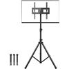 BONTEC Porta TV a Treppiede per Piatti e Curvi da 32-60 Pollici al Plasma/LCD/LED, Altezza di Inclinazione Regolabile Porta TV Portatile da Pavimento fino a 45kg, VESA 400x400mm per Soggiorno, Ufficio