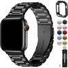 Fullmosa Cinturino per Apple Watch 44mm 45mm 42mm 46mm 49mm 40mm 41mm 38mm, Cinturino Acciaio Inossidabile Compatibile con Apple Watch Ultra3/SE3 2 1 Serie 11 10 9 8 7 6 5 4 3, per Uomo e Donna, Nero