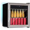 Klarstein Smart Mini Frigo per Birra, Frigo Portatile da Camera, Frigorifero Piccolo Silenzioso da Ufficio, Mini Frigo da Camera con Porta in Vetro e Ripiani Rimovibili, Frigo Bar 0-13°C, IoT/App, 50L