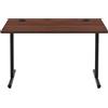 Amazon Basics - Scrivania per Home Office, Salvaspazio, per Computer con Sistema di Gestione Cavi, Ripiano Spesso 25mm, Moderna, Assemblaggio Semplice, Telaio Nero, Noce, 120cm x 60cm x 73,6cm