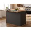 Dmora - Isola da cucina Emmanuel, Armadio multiuso, Mobile per cucinotto, Tavolo ausiliario, 100% Made in Italy, 125x90h90 cm, Antracite e Rovere