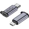 chenyang Confezione da 2 adattatori USB 2.0 da USB C/Micro USB maschio a 8P femmina, 480 Mbps, trasferimento dati, 12 W, 5 V, 2,4 A