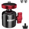 Homeet Mini Testa a Sfera Metallo 25mm Ball Head Testa Treppiede Supporto Panoramico con Foro Filettato 1/4 3/8, per Fotocamere, DSLR, Treppiede, Monopiede, Flash, Monitor LCD, Carico di 10KG