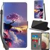 PHINIENLAND Cover per Samsung Galaxy A12 / M12 / F12 Case PU Pelle Custodia [Kickstand] [Chiusura magnetica] [Slot per Schede], Portafoglio Flip Custodia per Samsung A12,Montagna