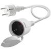 LANMINGLEL Cavo di prolunga Schuko corto, bianco, cavo di prolunga Schuko AC, 3 x 1,5 mm², 16 A, 250 V, IP44, per casa, ufficio, esterno (bianco diretto, 0,5)