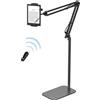 VOLTIFYMAX Supporto da pavimento per Kindle con telecomando per leggere a letto, supporto per tablet con clicker, accessori per Kindle, tablet, iPhone, 4,7-13, colore: nero