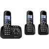 Amplicomms per Delta 3 Telefoni Cordless TRIO Amplificato per Anziani Suoneria 90dB Volume 35dB Segreteria Telefonica Call Blocco chiamate indesiderate Tasto Black List Vivavoce Tasti Grandi