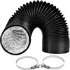 ZIGefofo 125mm 6 m Nero Condotti Tubo di Ventilazione Flessibile in Alluminio PVC con 2 Fascette Stringitubo in Acciaio per Aria Condizionata, Asciugatrice, Cappa Aspirante, Ventilatore di Scarico