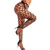 Rslove - Calze a rete sexy da donna con strass, collant scintillanti, bianco, Taglia unica