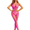 RSLOVE Lingerie sexy da donna Body in rete Bodystocking in rete, vestito femminile, Rosa, Taglia unica