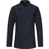 MISEMIYA - Giacca Cuoco Uomo - Giacca Cucina Uomo - Divisa Ristorante 8501 - Large, Giacca da Cuoco 8501 - Nero