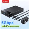 JEYI Adattatore per custodia HDD con custodia SATA da 2,5/3,5'' senza attrezzi con funzione Smart Auto con velocità USB 3.0 da 5 Gbps, ideale per SSD SATA.