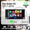 Barlckxs Autoradio 2 Din Wireless con Carplay e Android Auto per Scion TC 2011-2016, Unità Principale GPS BT WIFI con Schermo da 7 Pollici