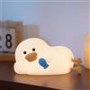Wrischan Lumina Notte Anatra Pigra, Lampada LED 7 Cambio Colori e 3 Livelli Luminosità, Spegnimento Automatico 30 Min, Luci notturne Silicone Morbido per Camera dei Bambini, Regalo Carino