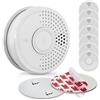 SHD OneConcept Rilevatore di Fumo per Casa, Sensore Fumo e Supporto Magnetico, Allarme Antincendio a Sensore Ottico, Funzione Test e Mute, Allarme Fumo, Rilevatore di Fumi Risposta Rapida, Set da 8