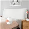 Caijin Copertura Per Testiera, Fodera per Testiera Del Letto Tessuto in Velluto Elasticizzato, copertura protettiva con fondo elastico per la decorazione del letto (Bianco, lunghezza: 200cm-220cm)