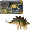 Mattel Jurassic World Hammond Collection Stegosauro, action figure del film Il mondo perduto - Jurassic Park, grande dinosauro carnivoro giocattolo con coda snodata e collegata, JCH08, Marrone