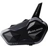 Midland - Interfono Moto Bluetooth BTR1 Advanced Singolo, Auricolari Casco Moto Impermeabili IPX6, 1,2Km, 4 Persone Conference, Batteria 23H, Cancellazione Rumore, Audio HD, Conforme ECE2206
