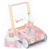 umu Girello 5 in 1 in Legno per Bambini Piccoli Con Ruote Gommate e Centro Attività (Smistamento e Costruzione Con Blocchi, Gioco Con Le Perline, ECC.), PE