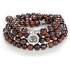 Self-Discovery Mala Yoga Symbol 8mm Mala Beads Bracciale 108 Collana spirituale Accessori per la meditazione Gioielli per donna Uomo Regali (Occhio di tigre rosso (Red Tiger Eye))
