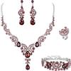 EVER FAITH Set di orecchini a goccia di strass di cristallo nozze fiore albero,