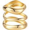 Emibele Bracciali d'oro per le Donne, 3PCS Bracciali d'oro con Cerniera Aperta Per le Donne, Bracciale Largo Per il Braccio, Regali di Gioielli Minimalisti Per San Valentino, Natale e Compleanno