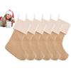 IATAHI Calze di Tela di Natale,6pcs Calza di Natale,Calzino di Natale Personalizzato,Decorazioni Natalizie per Camino,Calze Decorative di Natale,Calze Natalizie Usate,per Contenere Regali,Caramellei
