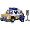 Simba 109251096 - Pompiere Sam Polizia Auto 4 x 4 con personaggio Malcom, con suono originale, porte e bagagliaio apribili, 19 cm, per bambini dai 3 anni in su