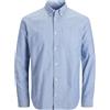 JACK & JONES Uomo Camicia Tinta Unita Taglie Forti Basic Manica Lunga Maglia Business JJEOXFORD, Colore:Blu Scuro, Taglia:XXL