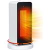 Qoosea Stufetta Elettrica Basso Consumo Bagno con Termoventilatore 1200W 3 Impostazioni di Temperatura Stufa Scaldino Elettrico Basso Consumocon Termostato per Casa Ufficio(Bianco)